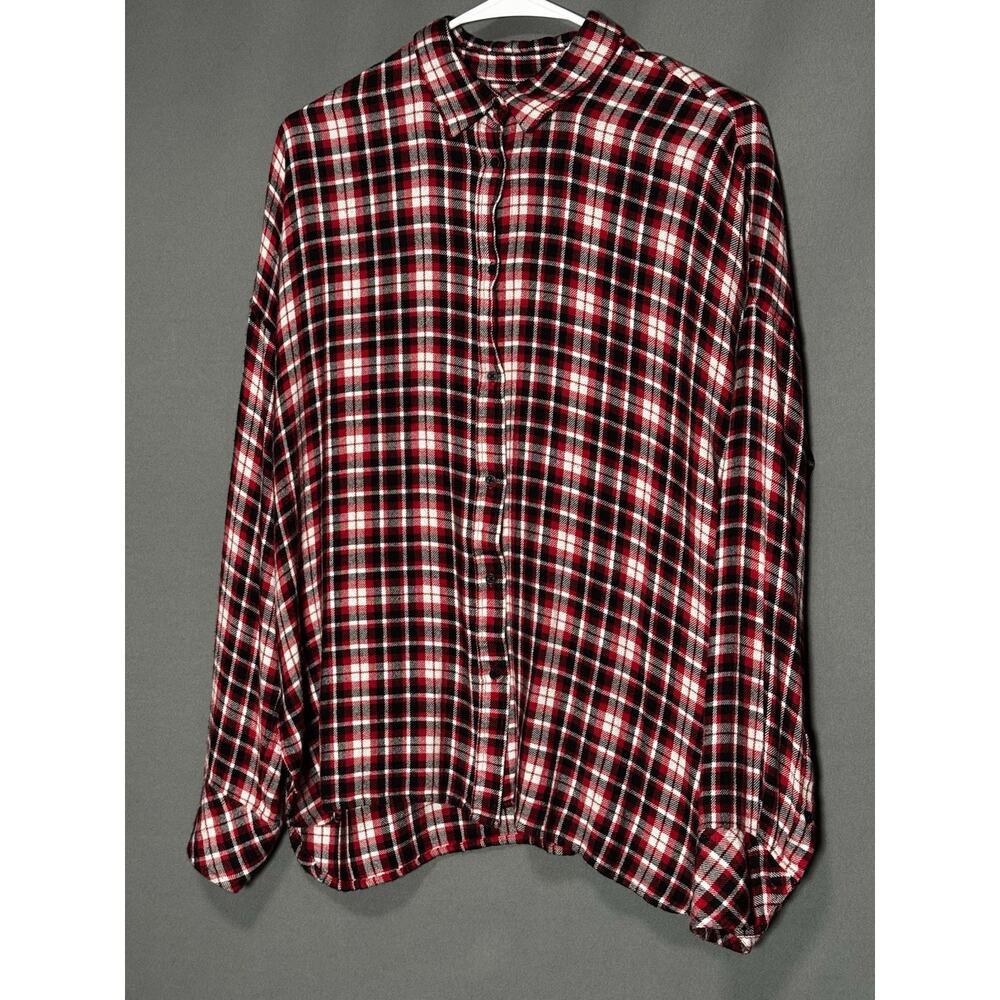 Zadig & Voltaire Tamara Car Rouge Plaid Stars Shirt Red Black Women’s MEDIUM